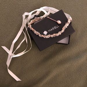 MARIELL / Bridal Headband with Hand-wired Crystal